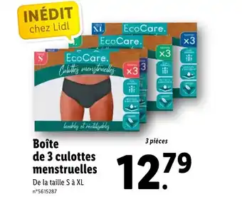 Lidl Boîte de 3 culottes menstruelles offre
