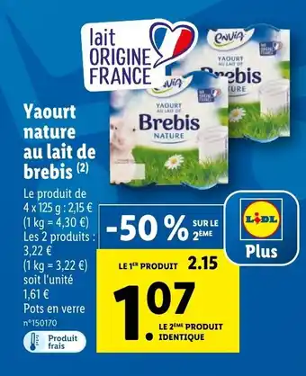Yaourt nature au lait de brebis