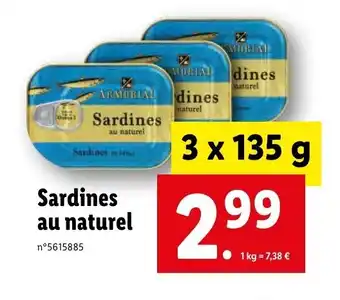 Lidl Sardines au naturel offre