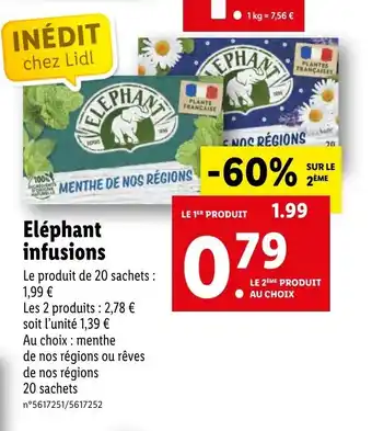 Lidl Eléphant infusions offre