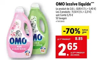 Lidl OMO lessive liquide offre