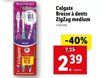 Lidl Colgate brosse à dents zigzag medium offre