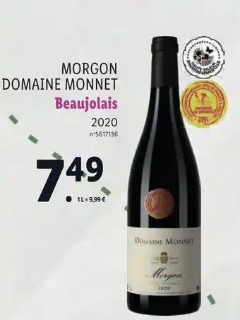 Lidl Morgon domaine monnet offre