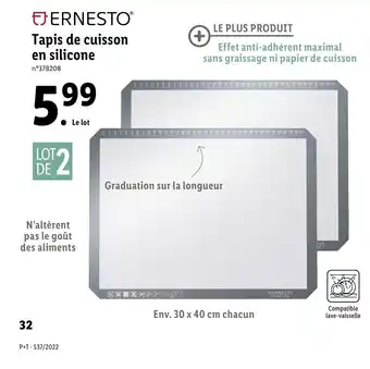 Lidl Tapis de cuisson en silicone offre