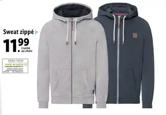 Lidl Sweat zippé offre