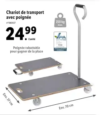 Chariot de transport avec poignée