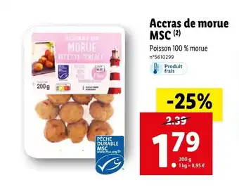Lidl Acras de morue MSC offre
