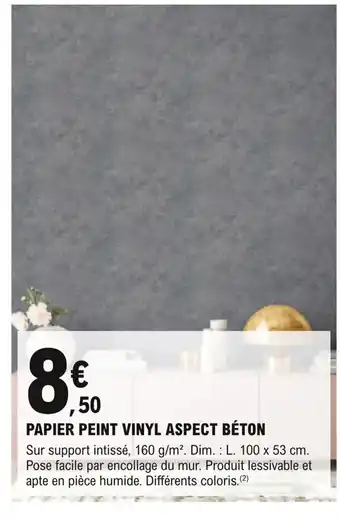 E.Leclerc Brico Papier Peint Vinyl Aspect Béton offre
