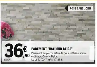 E.Leclerc Brico Parement Natimur Beige offre