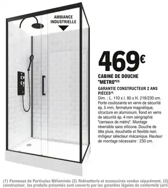E.Leclerc Brico Cabine de Douche Metro offre