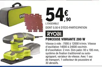 E.Leclerc Brico Ryobi Ponceuse Vibrante 280w offre
