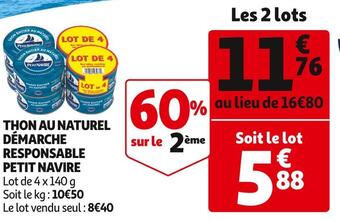Auchan Petit navire thon au naturel démarche responsable offre