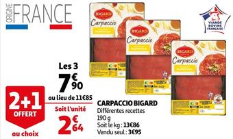Auchan Bigard carpaccio offre