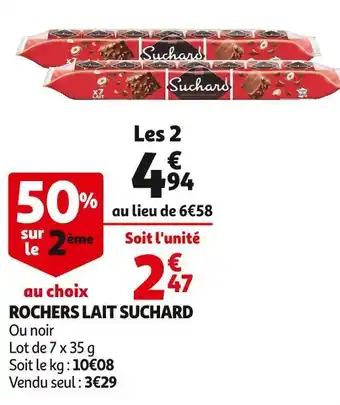 Auchan Suchard rochers lait offre