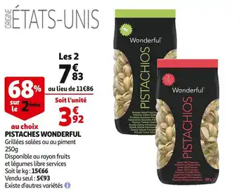 Auchan Wonderful pistaches offre