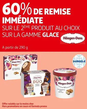 Auchan Haagen-dazs bon plan sur la gamme glace de la marque haagen-dazs offre