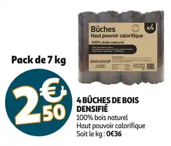 4 bûches de bois densifié