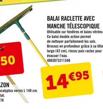 E.Leclerc Balai Raclette Avec Manche Télescopique offre