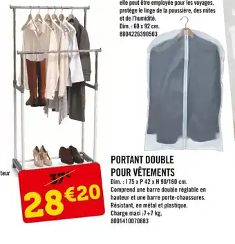 E.Leclerc Portant Double Pour Vetements offre