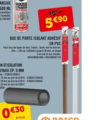 Bas De Porte Isolant Adhésif En PVC