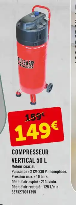 E.Leclerc Compresseur Vertical 50 L offre