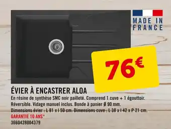 E.Leclerc évier a encastrer Aloa offre