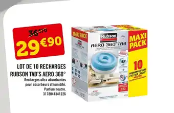 E.Leclerc Lot De 10 Recharges Rubson Tab's Aero 360 offre
