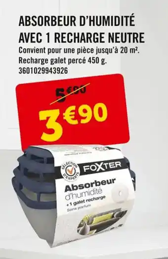 E.Leclerc Aborbeur D'Humidité Avec 1 Recharge Neutre offre