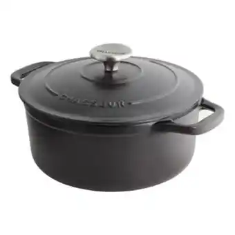 Cocotte en fonte ronde 20 cm 2.4l noire - le chasseur
