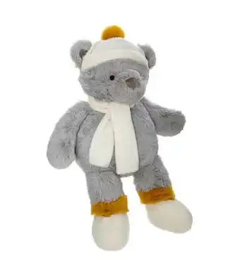 Atmosphera - peluche décorative ours en hiver h 45 cm