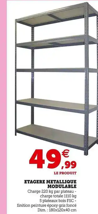 Hyper U Étagère métallique modulable offre