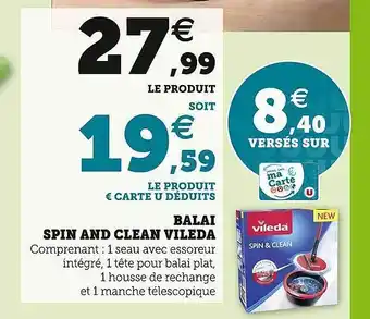 Hyper U Balai spin and clean vileda offre