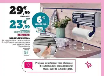 Hyper U Dérouleur mural leifheit offre