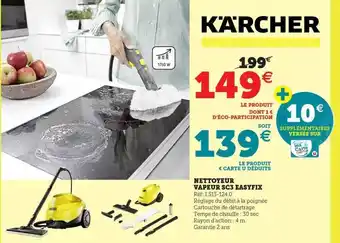 Super U Nettoyeur vapeur sc3 easyfix karcher offre