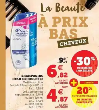 Super U Shampooing head & shoulders offre