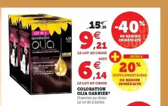 Super U Coloration olia garnier offre