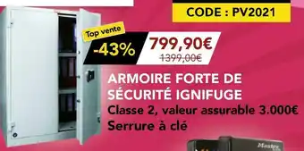 ARMOIRE FORTE DE SÉCURITÉ IGNIFUGE