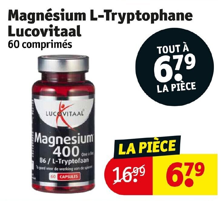 Promo Magnésium ltryptophane lucovitaal chez Kruidvat