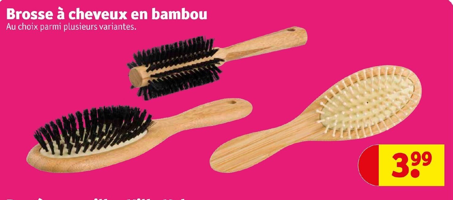 Promo Brosse à cheveux en bambou chez Kruidvat