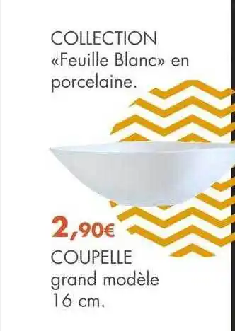 E.Leclerc Coupelle collection feuille blanc offre