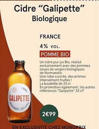 Monoprix Cidre offre