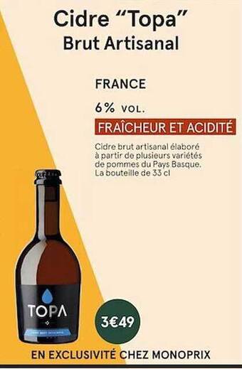 Monoprix Cidre offre