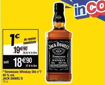 Cora x Carrefour JACK DANIEL'S tennesse whiskey old n7 40% vol. offre