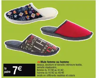 Cora x Carrefour Mule Femme Ou Homme offre