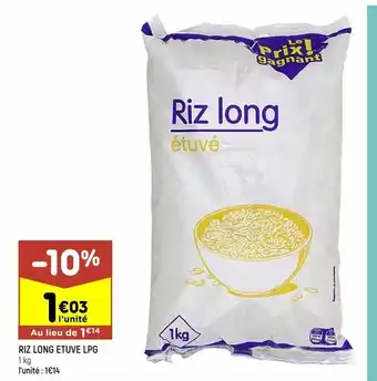Leader Price Riz long etuve lpg offre