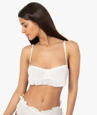 Gémo Soutien-gorge femme bandeau en voile plissé vue1 - gemo(homwr fem) - gemo offre