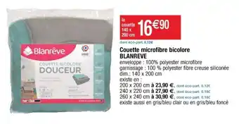 Cora x Carrefour Couette Microfibre Bicolore offre