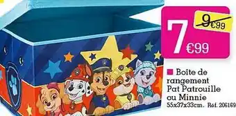 Boîte de rangement pat patrouille ou minnie