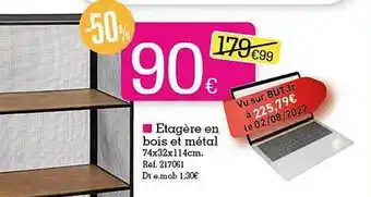 Kandy Étagère en bois et métal offre