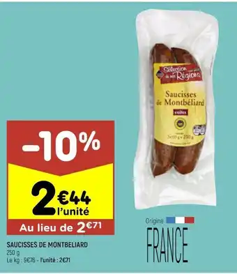 Saucisses de montbeliard